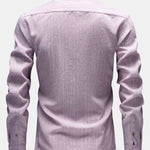 Chemise boutonnée en lin rayé à manches longues