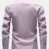 Chemise boutonnée en lin rayé à manches longues