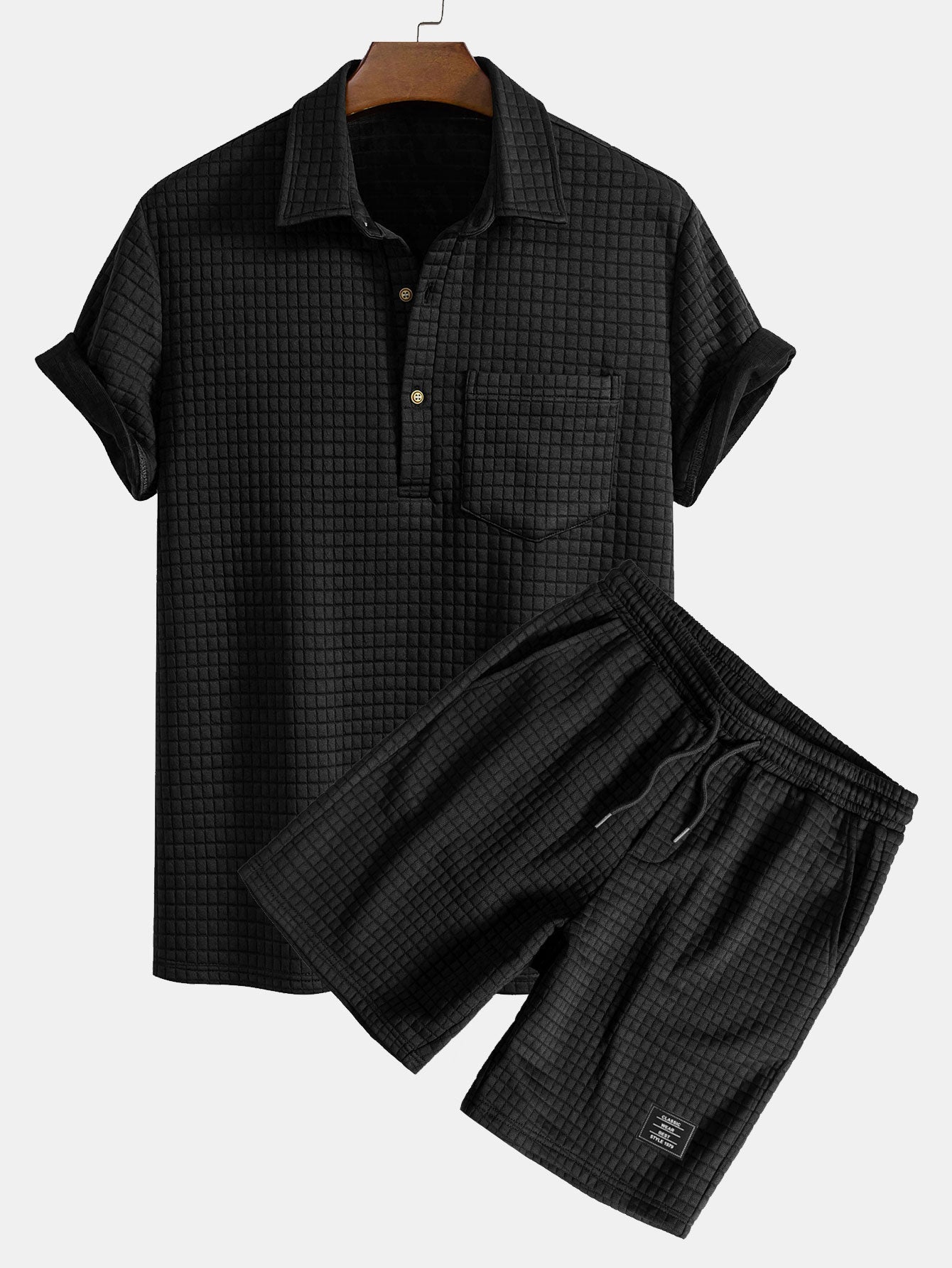 Ensemble — polo gaufré à poches & short