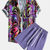 Ensemble — chemise à imprimé smiley coloré & short