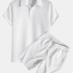 Ensemble — polo jacquard géométrique & short