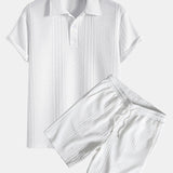 Ensemble — polo jacquard géométrique & short
