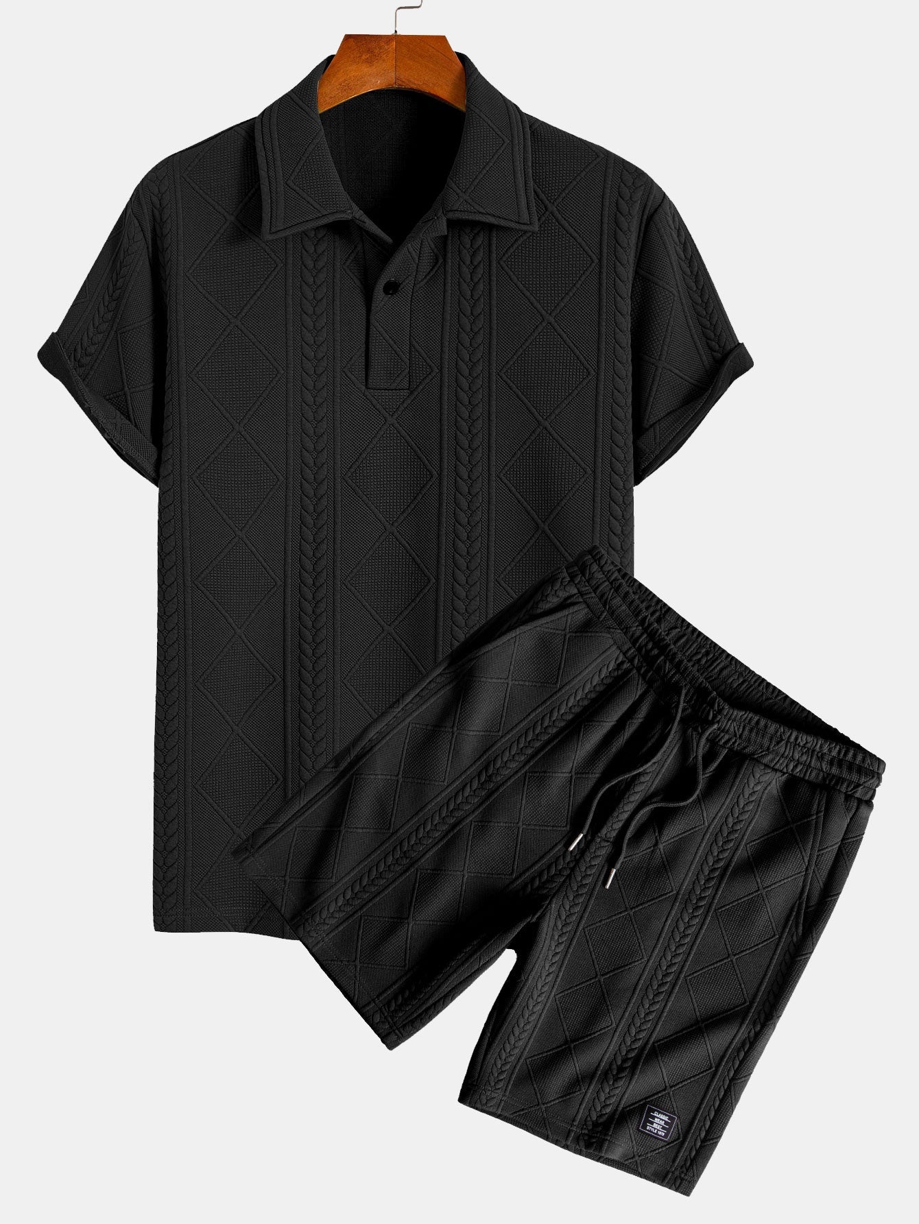 Ensemble — polo jacquard géométrique & short