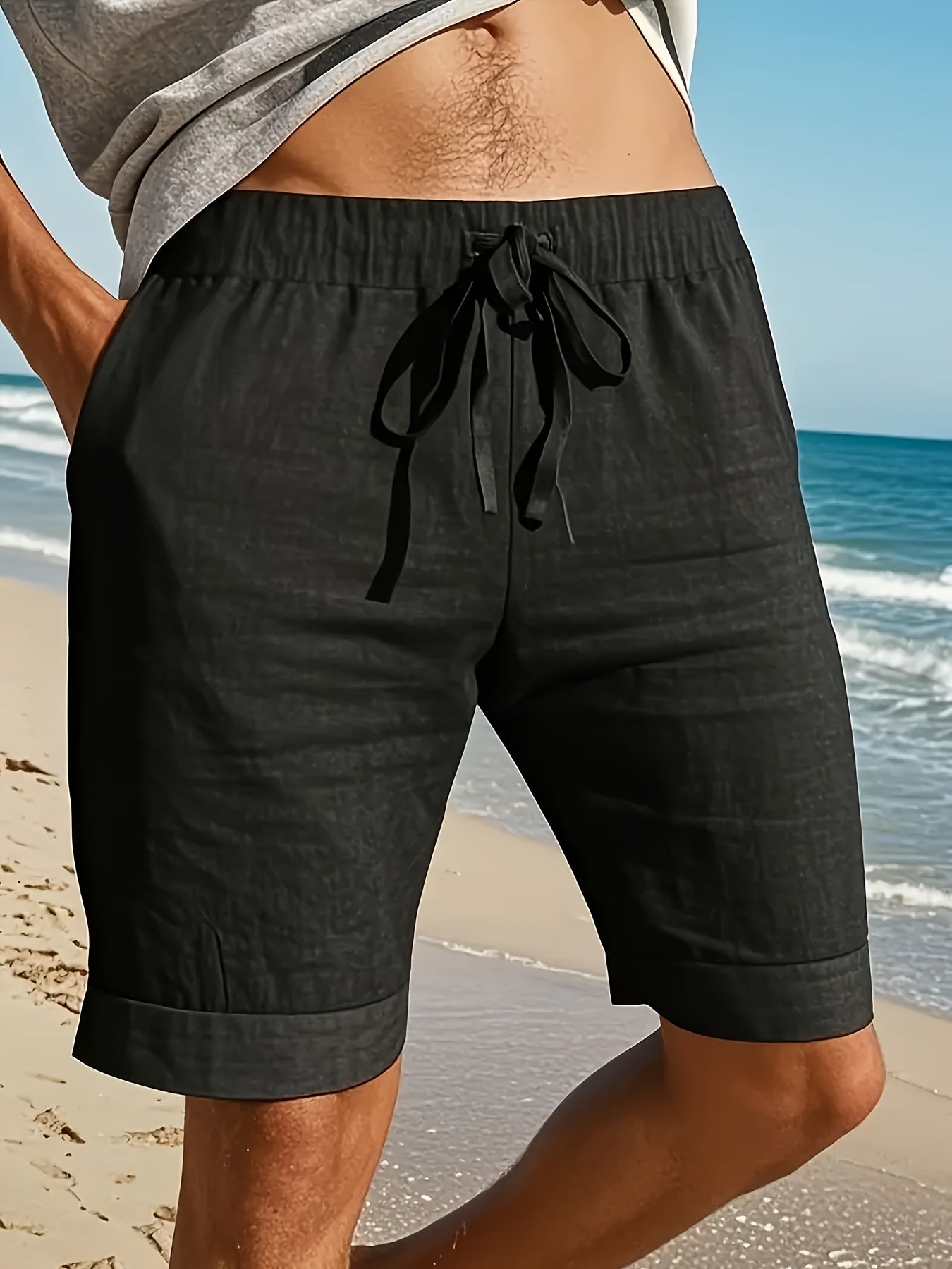 LINEN BEACH SHORTS FOR MEN