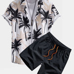 Ensemble Apolline — chemise à imprimé palmiers & short de bain