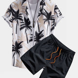 Ensemble Apolline — chemise à imprimé palmiers & short de bain
