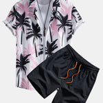Ensemble Apolline — chemise à imprimé palmiers & short de bain