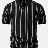 Ensemble — polo en maille rayée & pantalon fuselé coupe slim