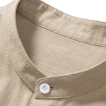 Ensemble — chemise en lin et viscose à col officier & pantalon texturé froissé
