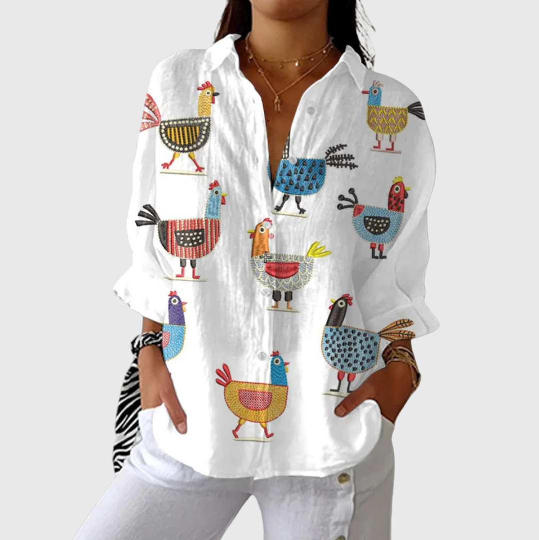Honorine — Blouse imprimée légère et colorée