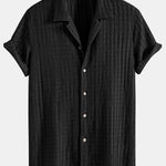 Ensemble — chemise cubaine texturée jacquard & short à cordon en lin et coton