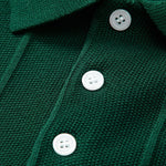 Ensemble — polo en maille jacquard rayée & pantalon fuselé coupe slim