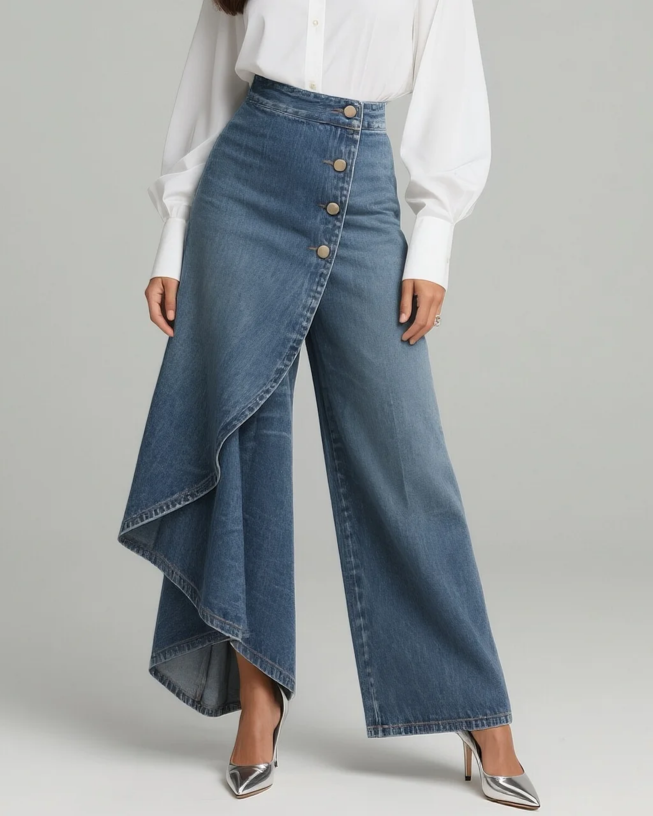 Pantalon en Jean Portefeuille - Bleu clair