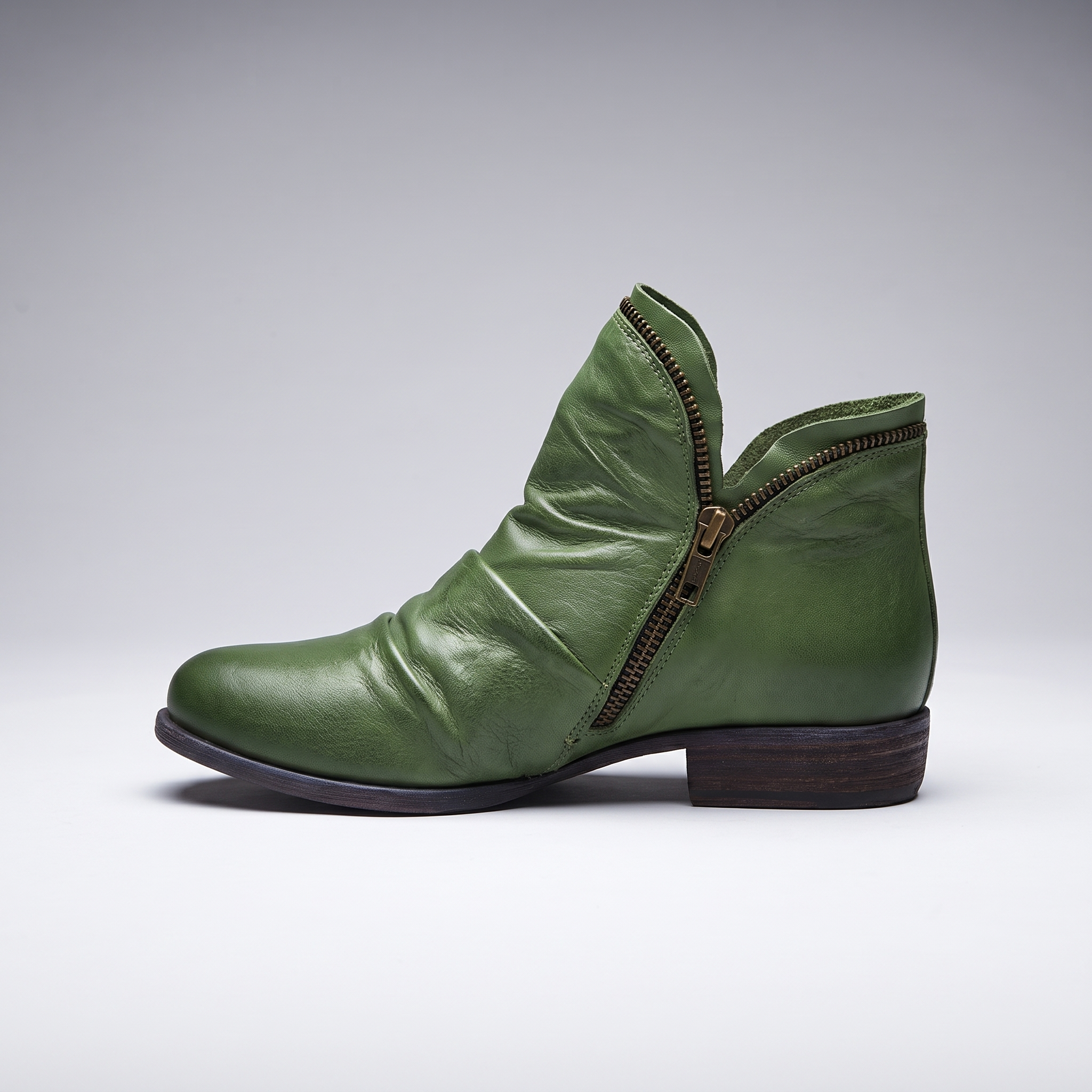 Melinda | Bottines en cuir Vert, vue de face