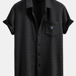 Ensemble — chemise gaufrée à manches courtes & short gaufré à cordon