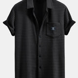 Ensemble — chemise gaufrée à manches courtes & short gaufré à cordon