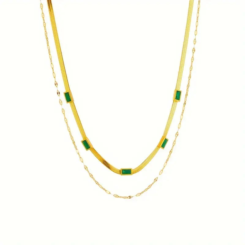 Collier Rétro Double Couche Sorella Gem — Or