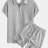 Ensemble — polo jacquard à losanges géométriques & short