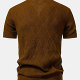 Ensemble — polo zippé en maille texturée à losanges & pantalon fuselé