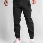 Ensemble — chemise à empiècements à carreaux en velours côtelé & pantalon cargo de jogging chino