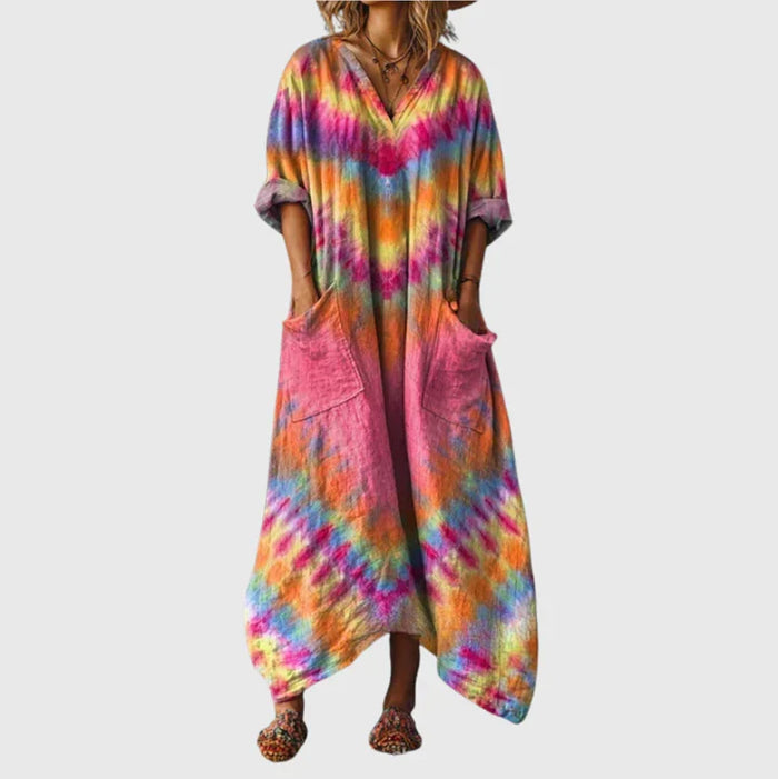 Robe longue à imprimé coloré