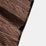 Ensemble — chemise cubaine ajourée jacquard géométrique & short texturé froissé à cordon