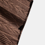 Ensemble — chemise cubaine ajourée jacquard géométrique & short texturé froissé à cordon