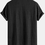 Ensemble — chemise cubaine texturée jacquard & pantalon texturé froissé à jambe droite