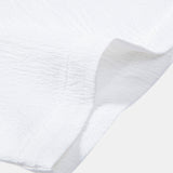 Ensemble — chemise cubaine texturée contrastante & pantalon à jambe droite