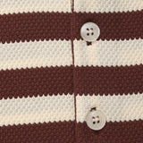 Horizontal Stripe Polo with Contrast Collar