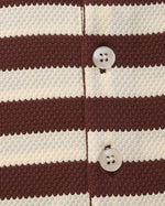Horizontal Stripe Polo with Contrast Collar