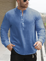 BOAT NECK COTTON SHIRT FOR MEN