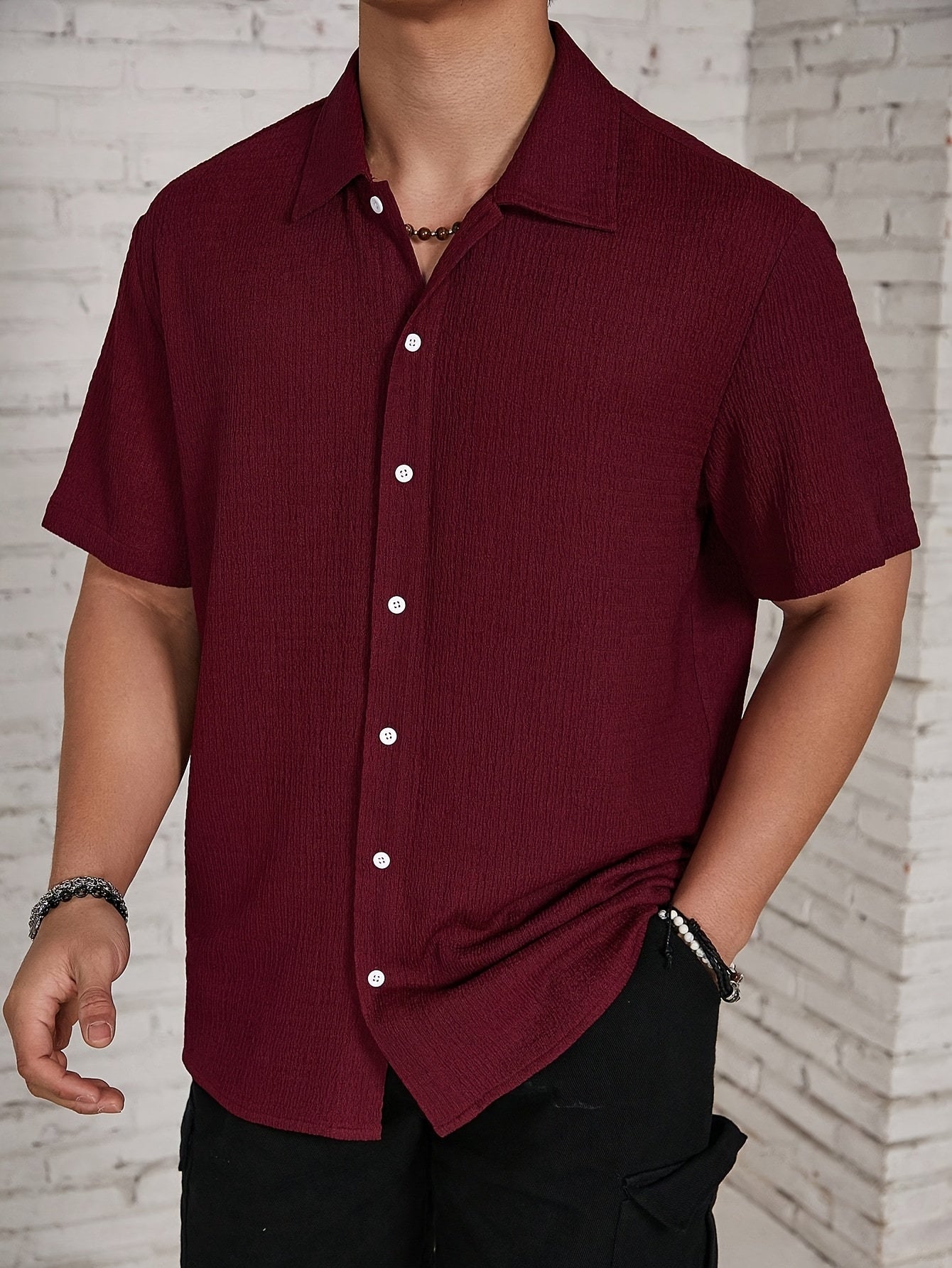 BUTTON FRONT SHIRT FOR MEN