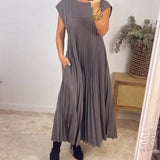 Agnès | Robe plissée évasée d'une élégance naturelle