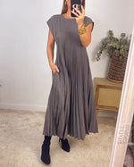 Agnès | Robe plissée évasée d'une élégance naturelle