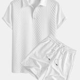 Ensemble — polo jacquard à losanges géométriques & short