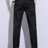 Ensemble — polo en maille torsadée & pantalon à jambe droite et taille élastique