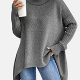 Mathilde | Pull ample à col roulé et manches chauve-souris