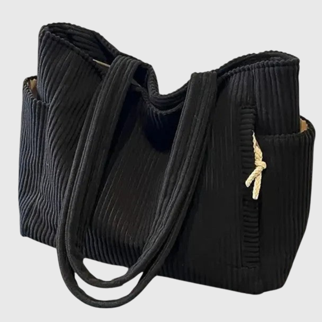 Léa — Sac fourre-tout en ribbed luxueux avec détails en cordon