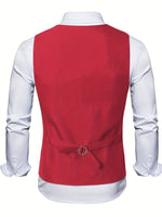 COLLARLESS POLYESTER VEST FOR MEN