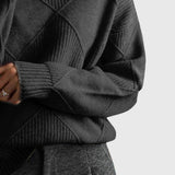Agnès | Pull à col roulé à motif géométrique