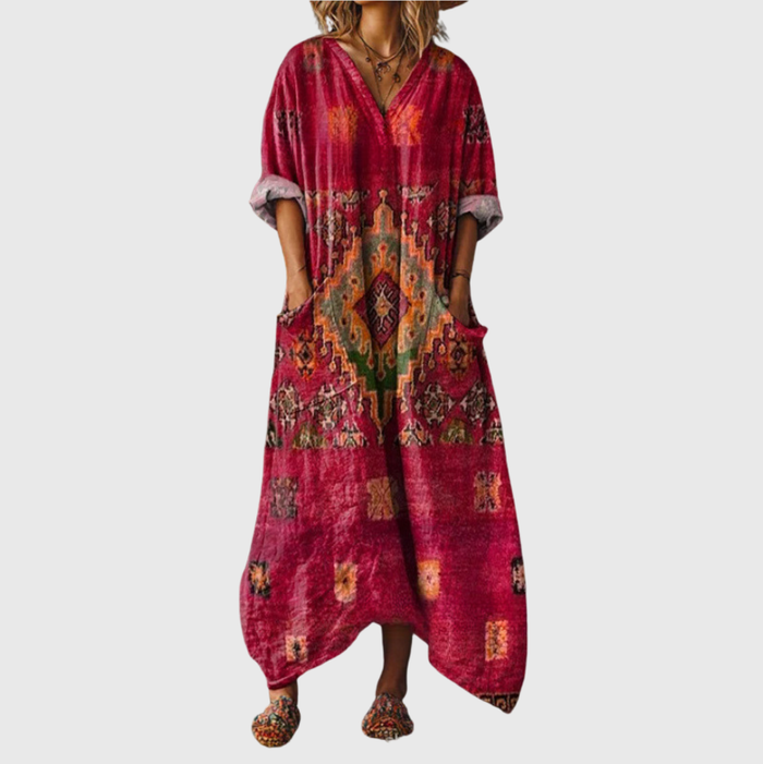 Robe longue à imprimé coloré