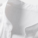 Ensemble — chemise en lin et viscose à col V & short à cordon en lin mélangé