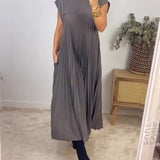 Agnès | Robe plissée évasée d'une élégance naturelle