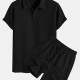 Ensemble — polo jacquard à losanges géométriques & short