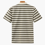 Horizontal Stripe Polo with Contrast Collar