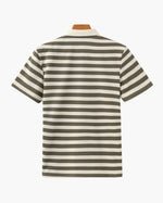 Horizontal Stripe Polo with Contrast Collar