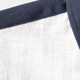Chemise boutonnée en lin contrastant