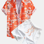 Ensemble — chemise à imprimé flore tropicale et palmiers & short de bain