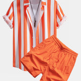 Ensemble Capucine — chemise à imprimé rayé & short de bain